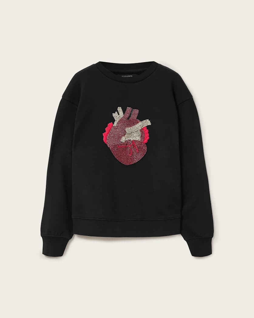 AllSaints Andrea Pippa Embellished Sweatshirt Women's Black Women's