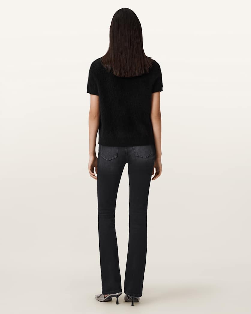 AllSaints Haldan Crystal Embellished Jeans Women's Washed Black Women's