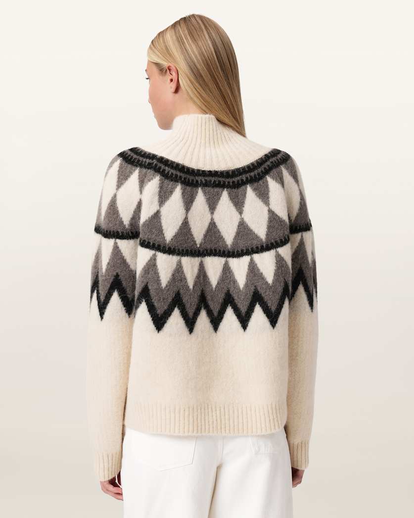 AllSaints Tara Wool Blend Sweater Women's Chalk White/Grey Women's