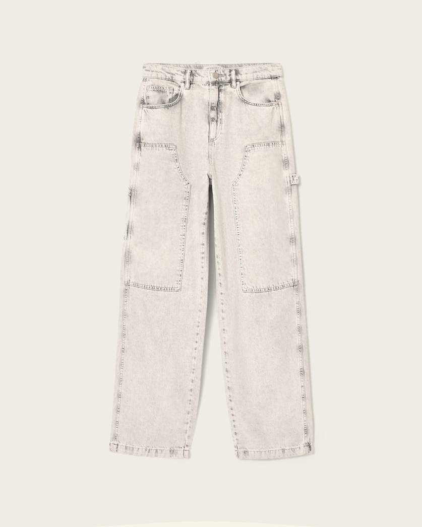 AllSaints Mia Sparkle Carpenter Jeans Women's Snow Grey Women's