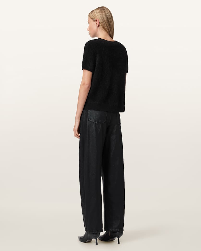 AllSaints Daria Denim Jeans Women's Coated Black Women's