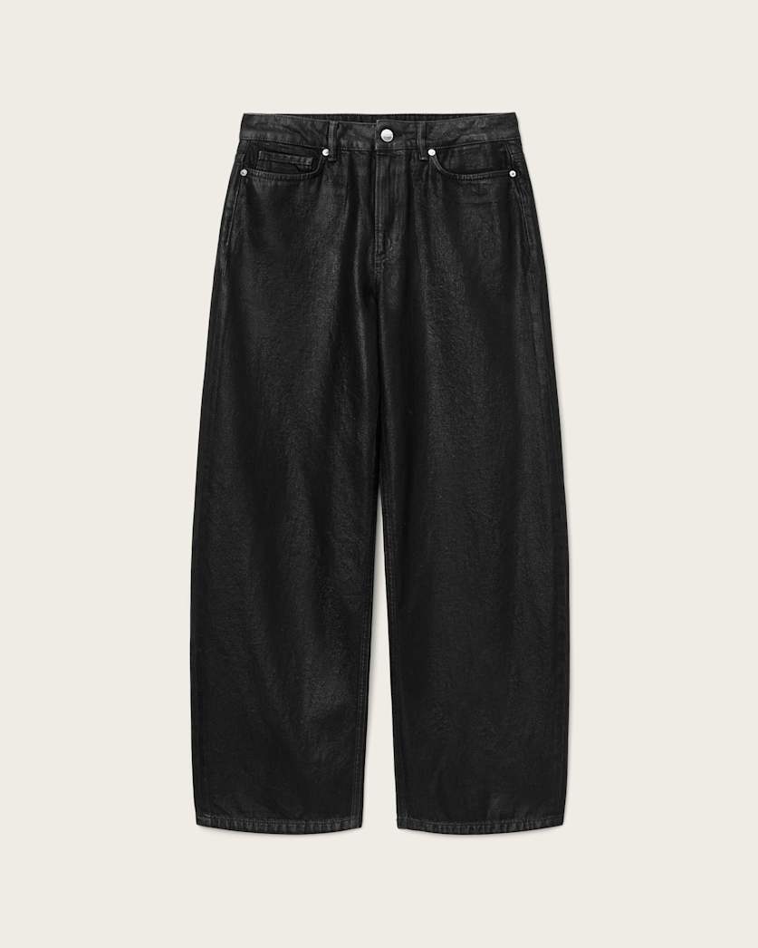 AllSaints Daria Denim Jeans Women's Coated Black Women's