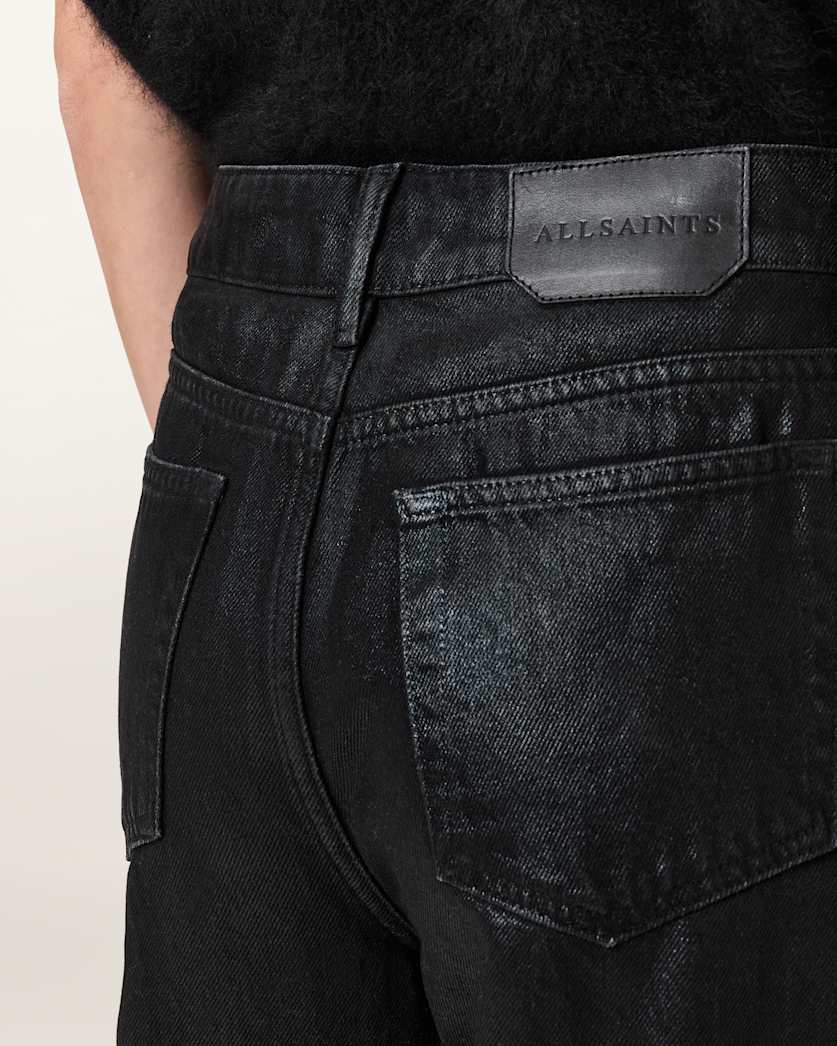 AllSaints Daria Denim Jeans Women's Coated Black Women's