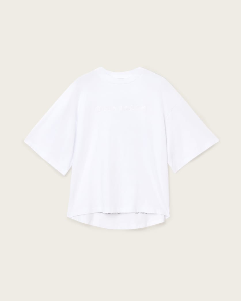 AllSaints Vision Amelie Oversized T Shirt Women's Optic White Women's