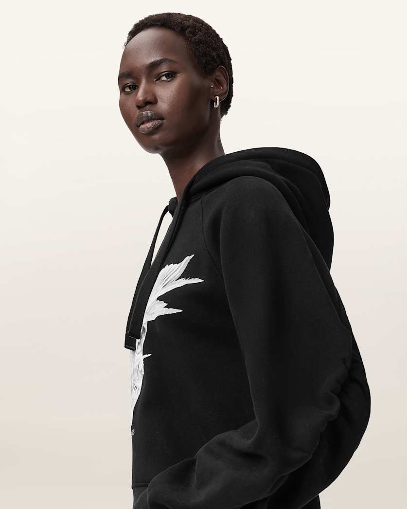 AllSaints Mysterie Graphic Dana Hoodie Women's Black Women's