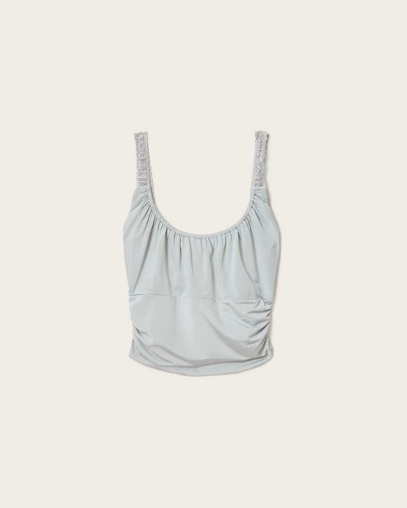 AllSaints Celena Slim Fit Scoop Neck Top Women's Quarry Blue Women's