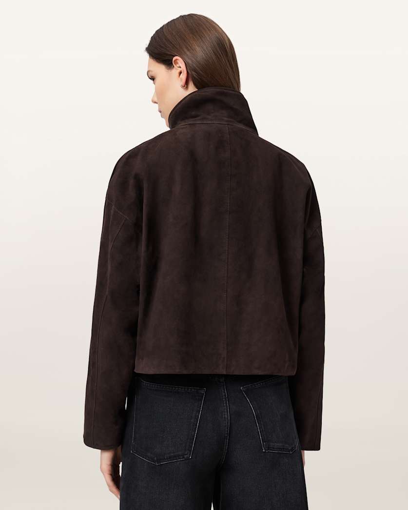 AllSaints Ryder Suede Jacket Women's Bitter Brown Women's