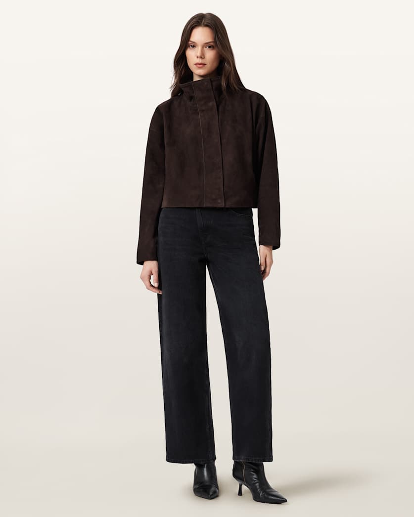 AllSaints Ryder Suede Jacket Women's Bitter Brown Women's