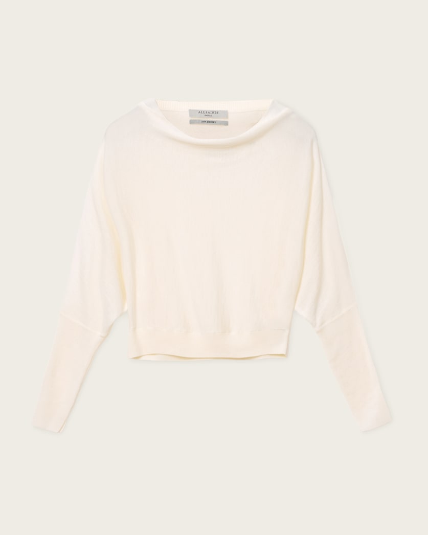 AllSaints Ridley Cropped Wool Sweater Women's Chalk White Women's