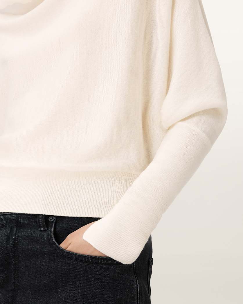 AllSaints Ridley Cropped Wool Sweater Women's Chalk White Women's