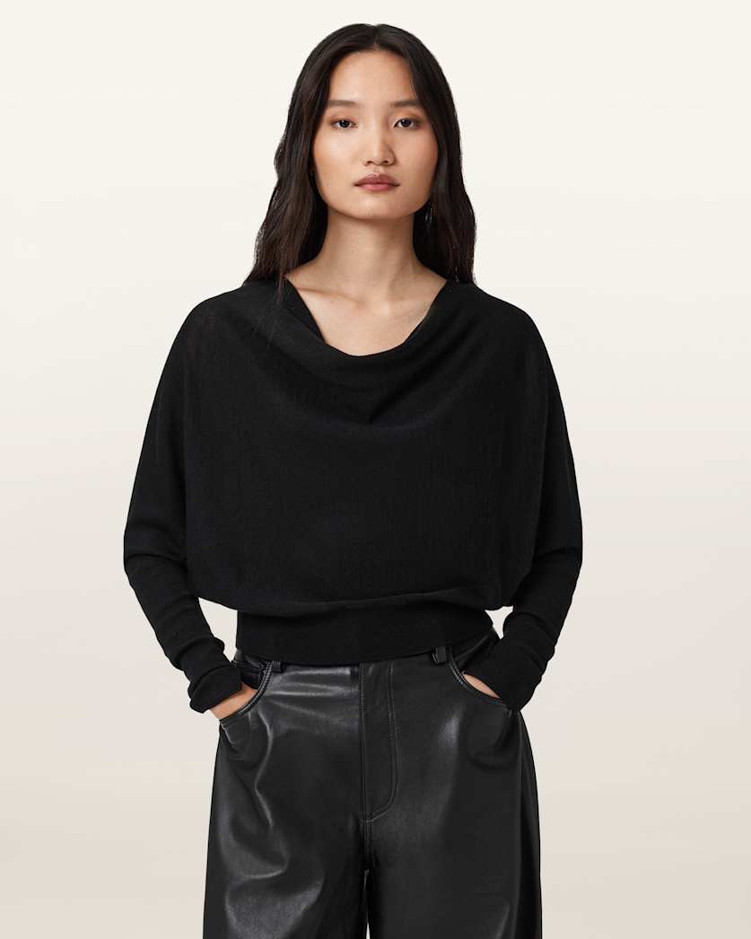 AllSaints Ridley Cropped Wool Sweater Women's Chalk White Women's