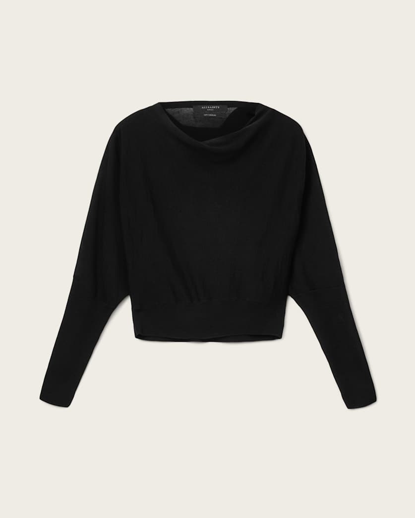 AllSaints Ridley Cropped Wool Sweater Women's Chalk White Women's