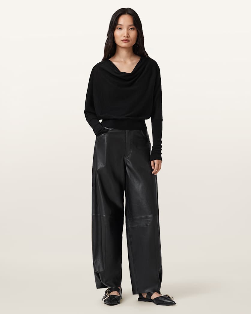 AllSaints Ridley Cropped Wool Sweater Women's Chalk White Women's