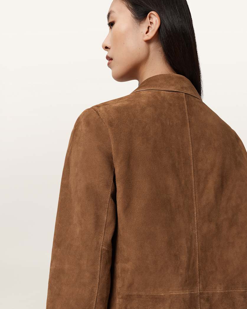 AllSaints Arna Suede Blazer Women's Sugar Brown Women's