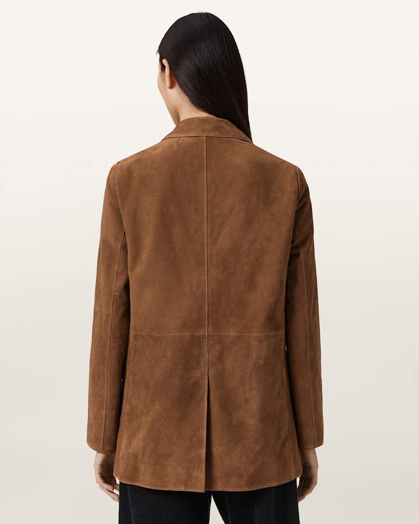 AllSaints Arna Suede Blazer Women's Sugar Brown Women's
