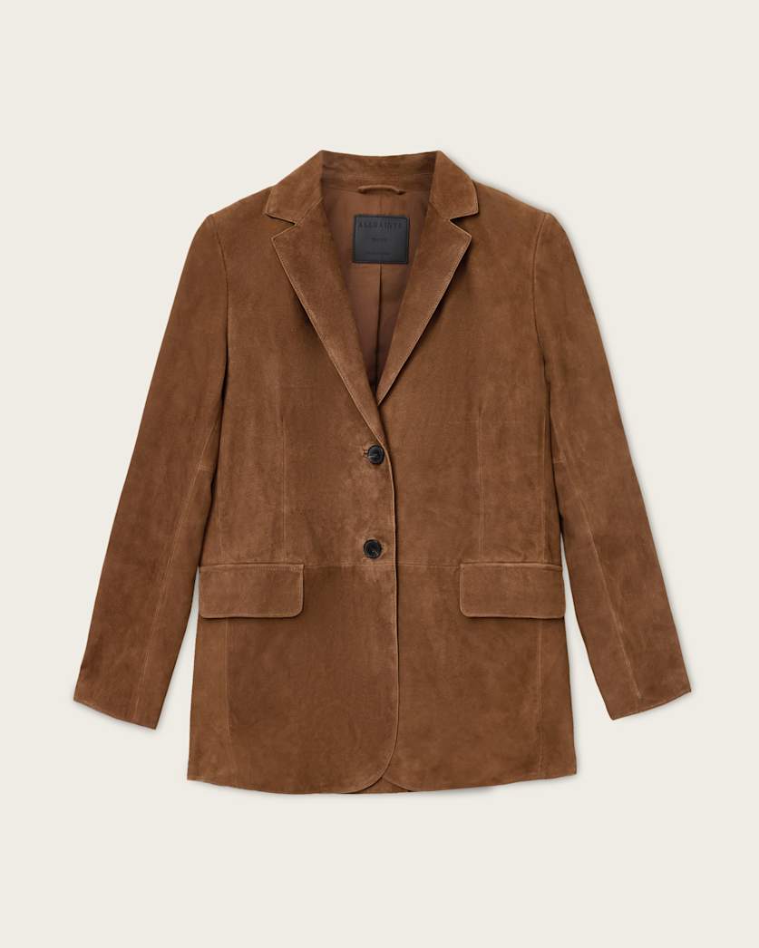 AllSaints Arna Suede Blazer Women's Sugar Brown Women's