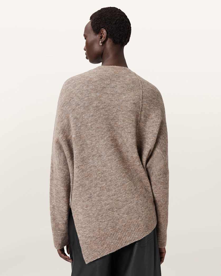 AllSaints Lock Crew Neck Sweater Women's Pine Bark Brown Women's