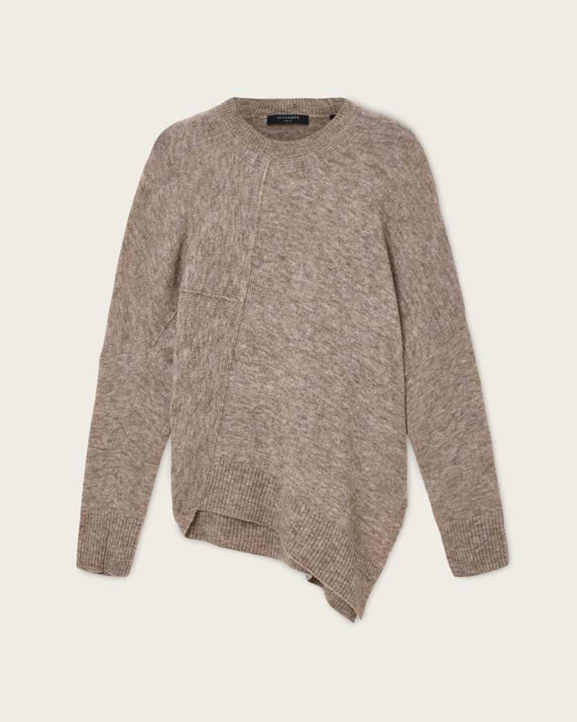 AllSaints Lock Crew Neck Sweater Women's Pine Bark Brown Women's
