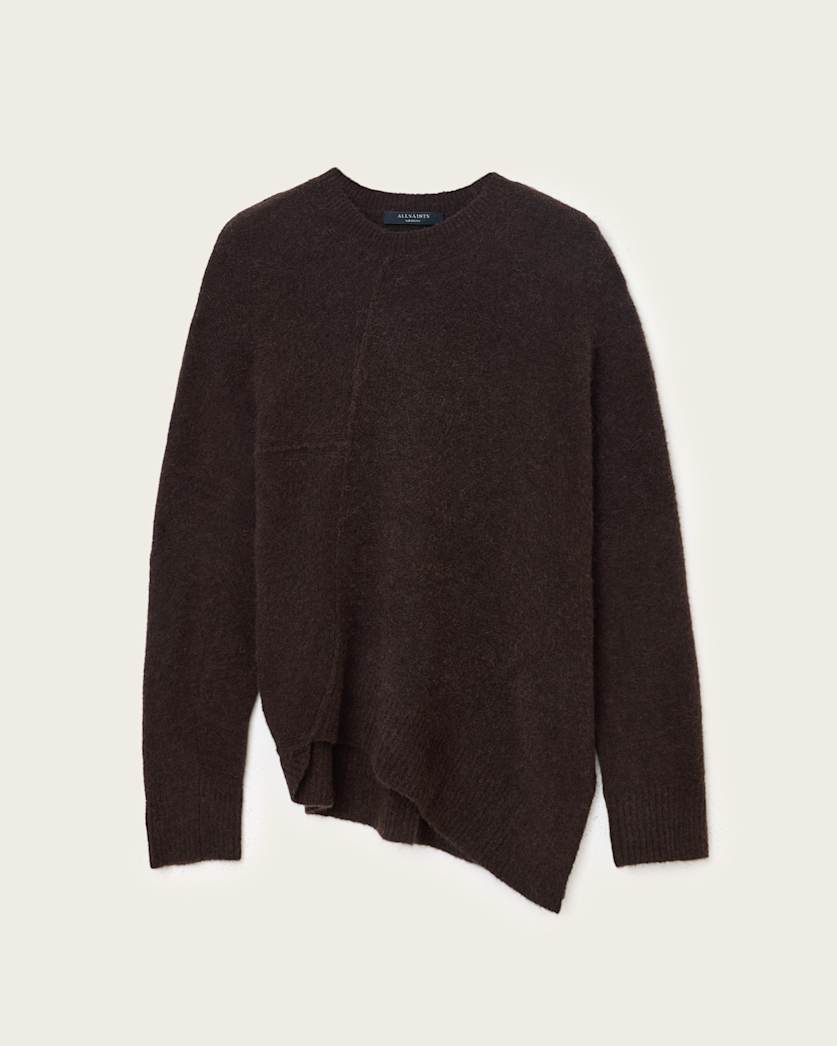 AllSaints Lock Crew Neck Sweater Women's Pine Bark Brown Women's