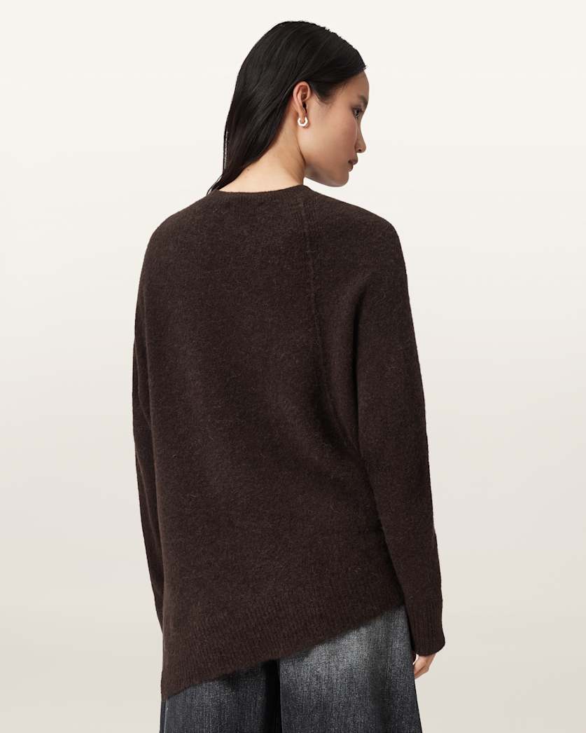 AllSaints Lock Crew Neck Sweater Women's Pine Bark Brown Women's