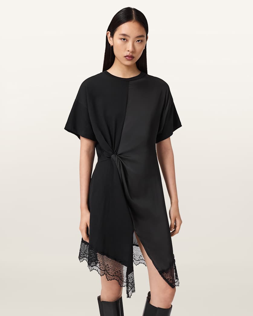 AllSaints Lana Lace Mini Dress Women's Oxblood Red Women's