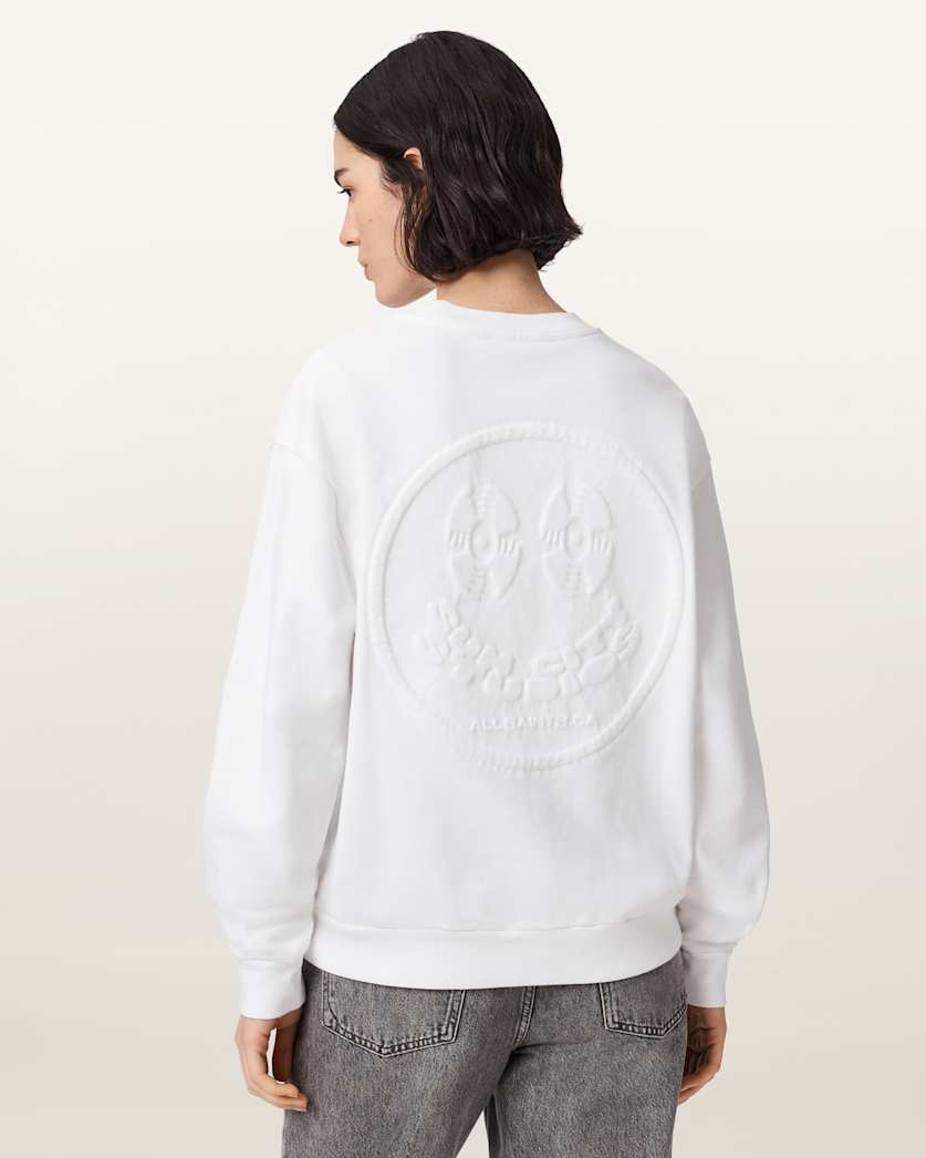 AllSaints Mabel Etta Oversized Sweatshirt Women's Optic White Women's