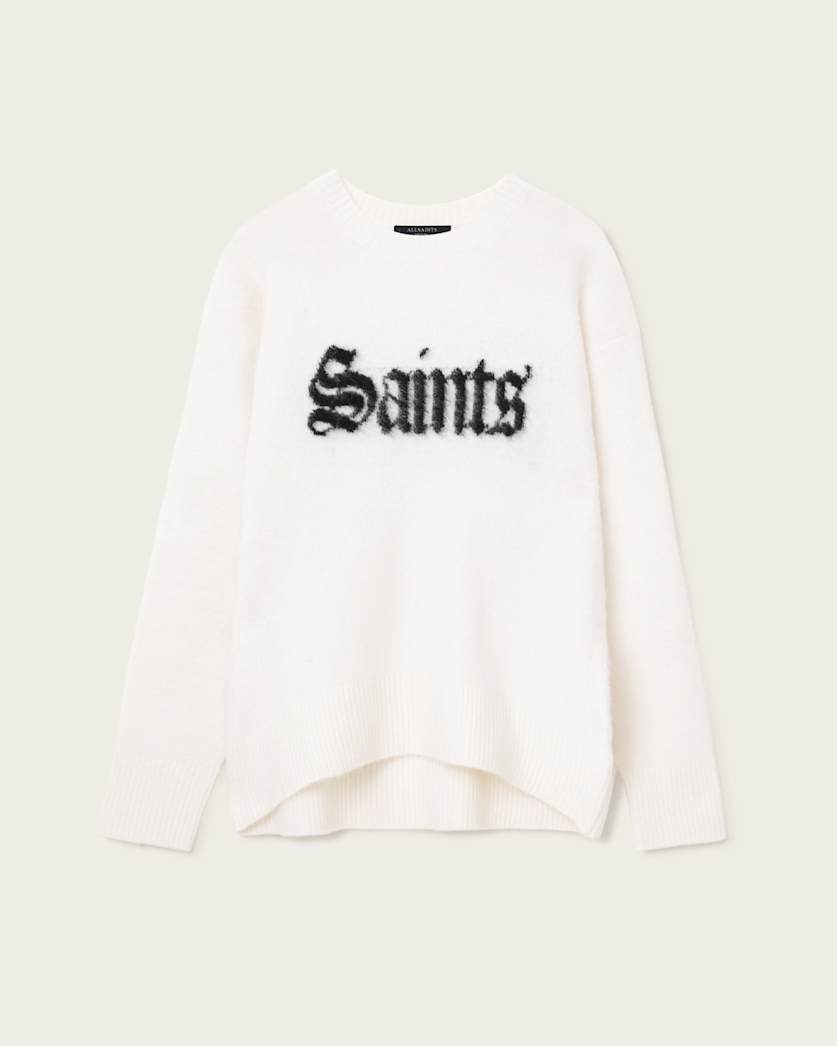 AllSaints Saints Wool Blend Sweater Women's Chalk White/Black Women's