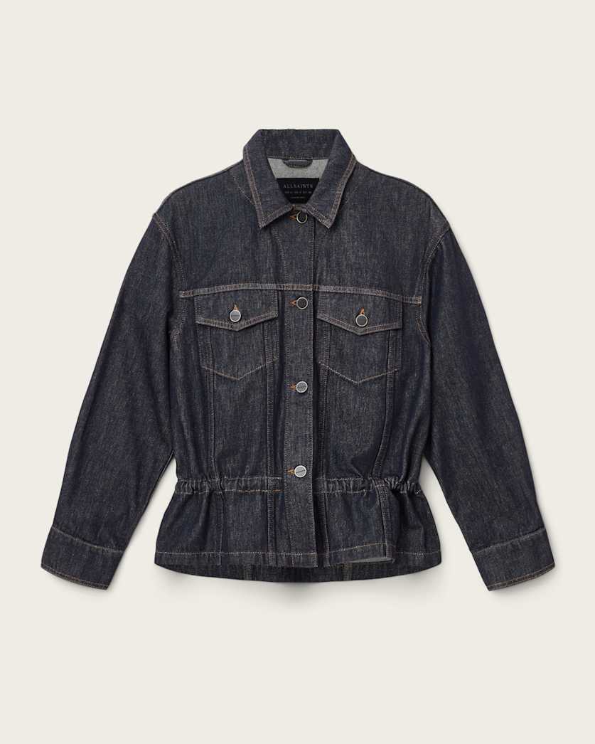 AllSaints Denby Denim Trucker Jacket Women's Raw Indigo Blue Women's