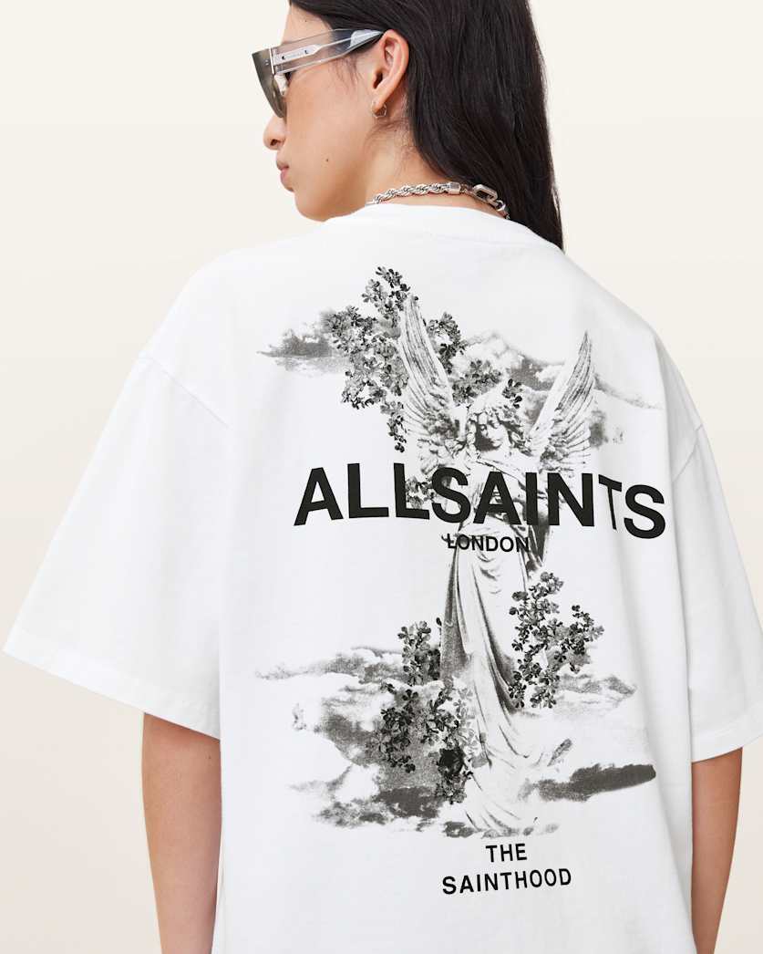 AllSaints Guardian Amelie Oversized T Shirt Women's White Women's