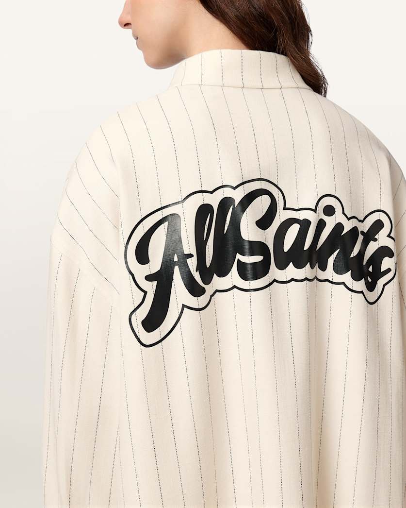 AllSaints Olga Relaxed Fit Long Sleeve Shirt Women's Cream White Women's