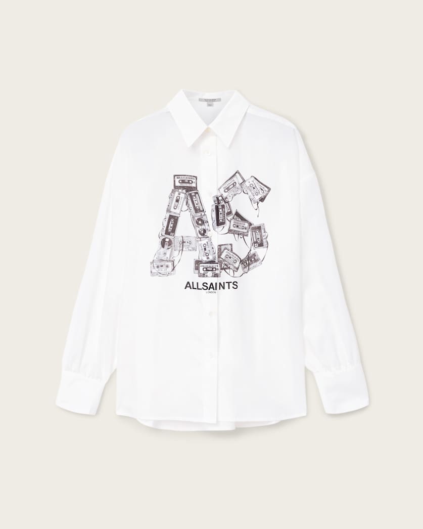 AllSaints Adrienne Print Shirt Women's White Women's
