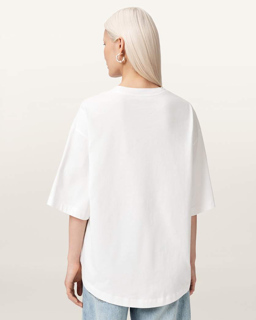 AllSaints Lola Amelie Oversized Cotton T Shirt Women's High Rise Blue Women's