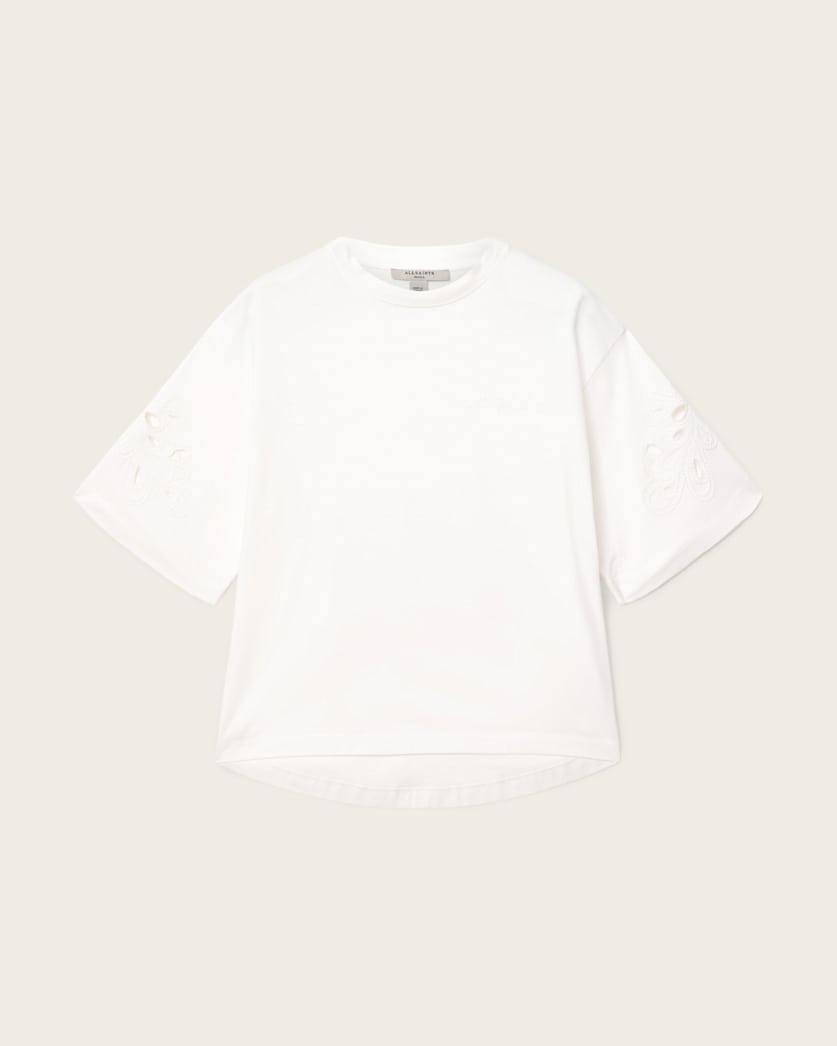 AllSaints Lola Amelie Oversized Cotton T Shirt Women's High Rise Blue Women's