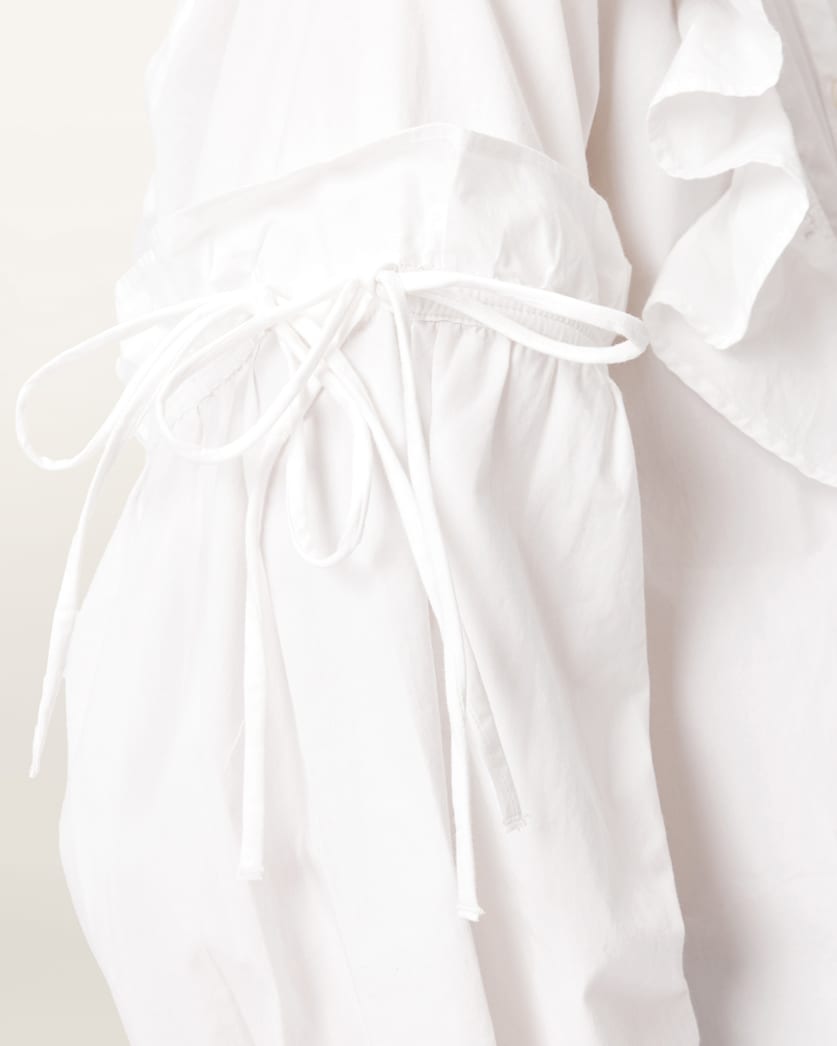 AllSaints Lulu Ruffled Cotton Shirt Women's Optic White Women's