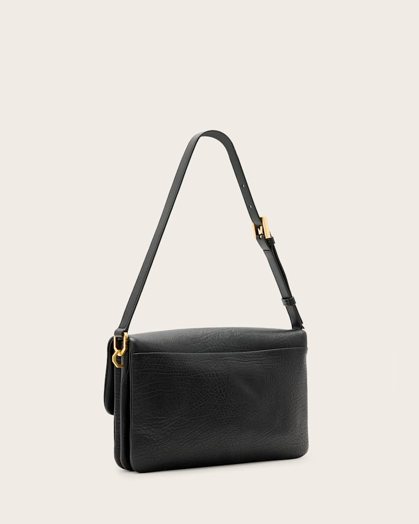 AllSaints Ondine Grain Leather Shoulder Bag Women's Black Women's