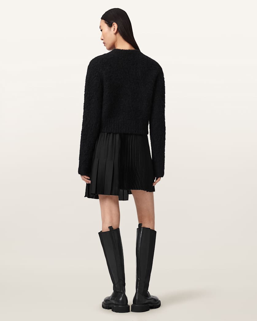AllSaints Jax Asymmetric Mini Skirt Women's Bitter Brown Women's