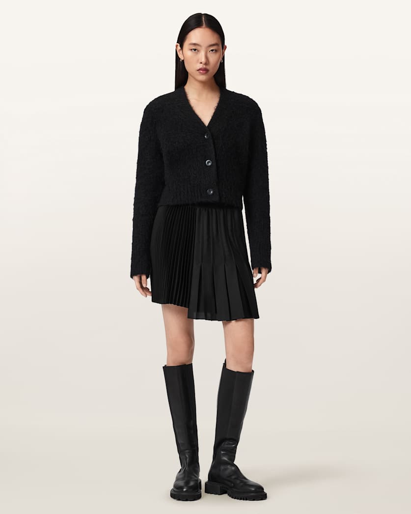 AllSaints Jax Asymmetric Mini Skirt Women's Bitter Brown Women's