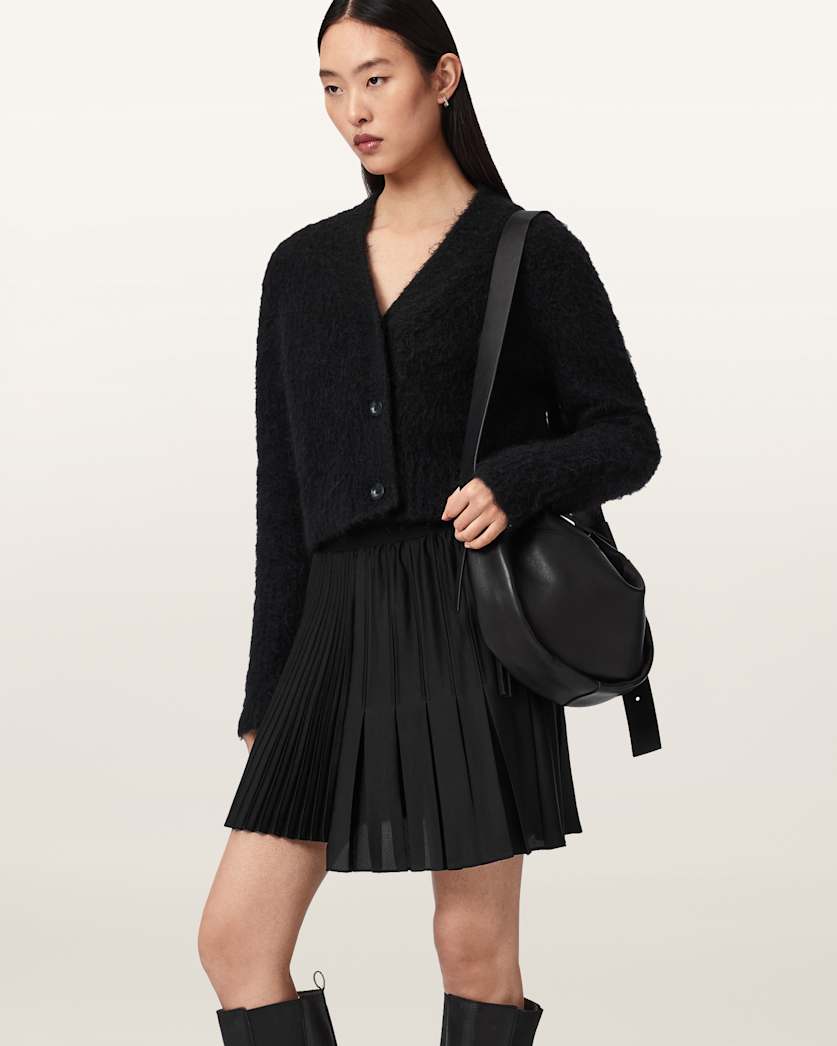 AllSaints Jax Asymmetric Mini Skirt Women's Bitter Brown Women's