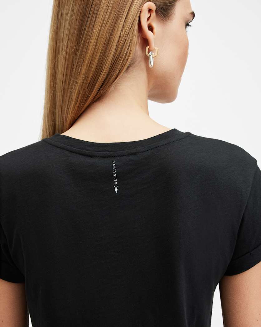AllSaints Anna Crew Neck Short Sleeve T Shirt Women's Black Women's