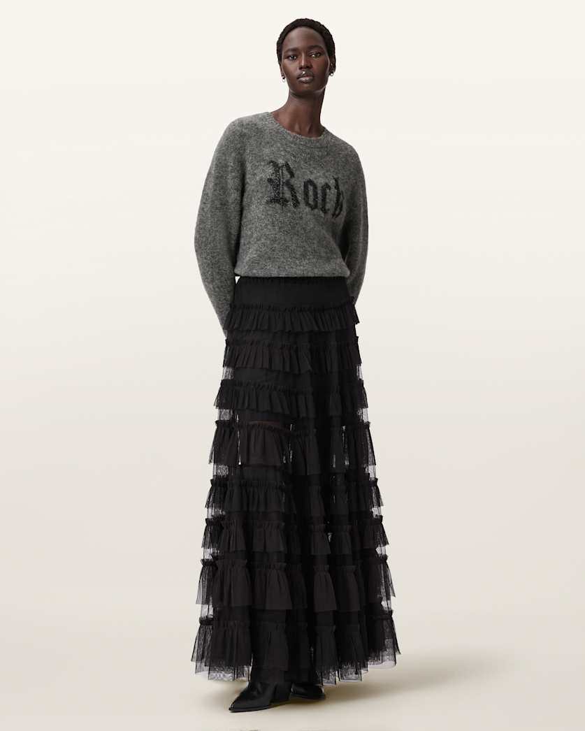 AllSaints Rock Wool Sweater Women's Metallic/Charcoal Women's