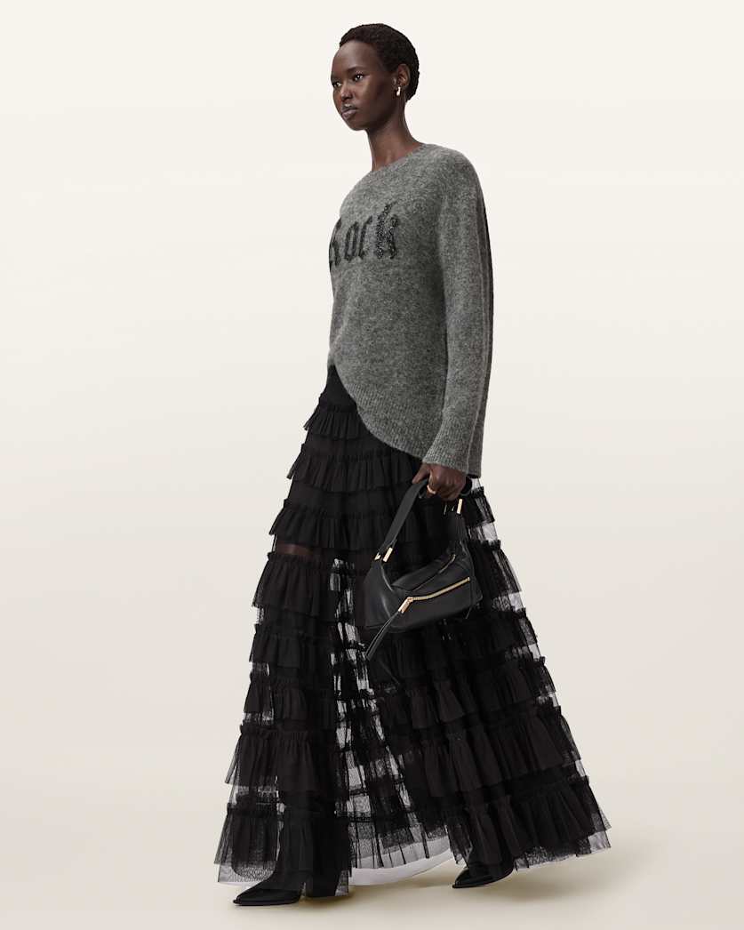 AllSaints Rock Wool Sweater Women's Metallic/Charcoal Women's