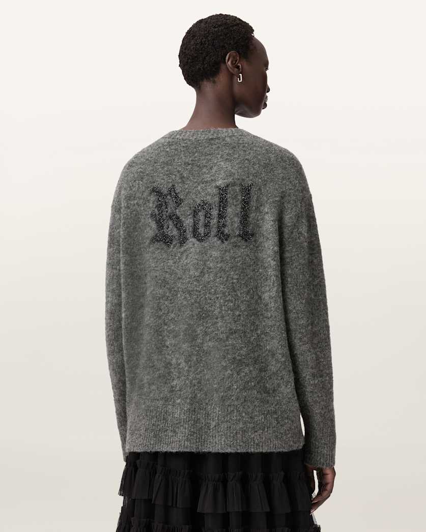 AllSaints Rock Wool Sweater Women's Metallic/Charcoal Women's
