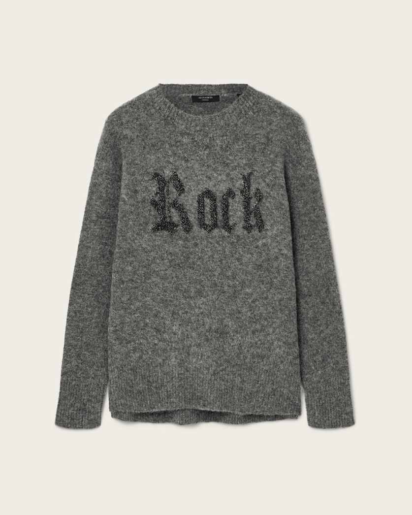 AllSaints Rock Wool Sweater Women's Metallic/Charcoal Women's