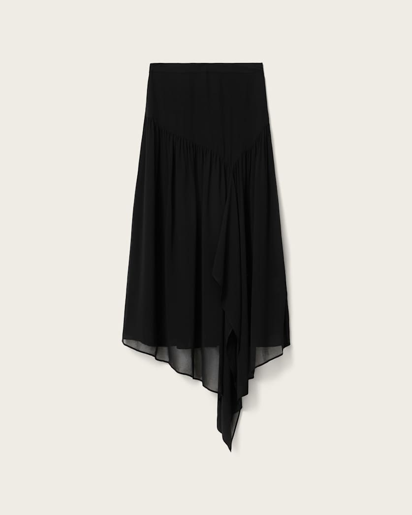 AllSaints Cyra Asymmetric Maxi Skirt Women's Black Women's