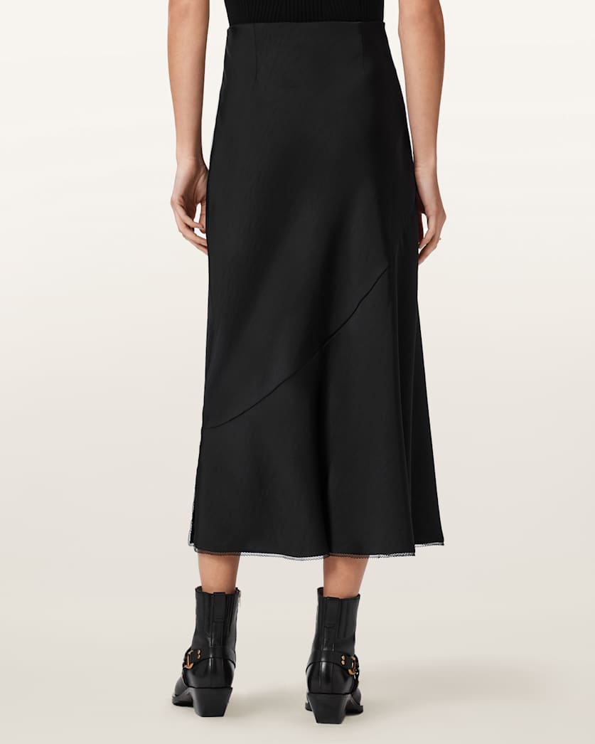 AllSaints Darya Bias Cut Maxi Skirt Women's Bitter Brown Women's