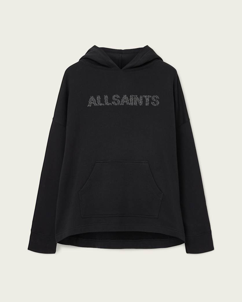 AllSaints Pins Oversized Ettienne Hoodie Women's Black Women's