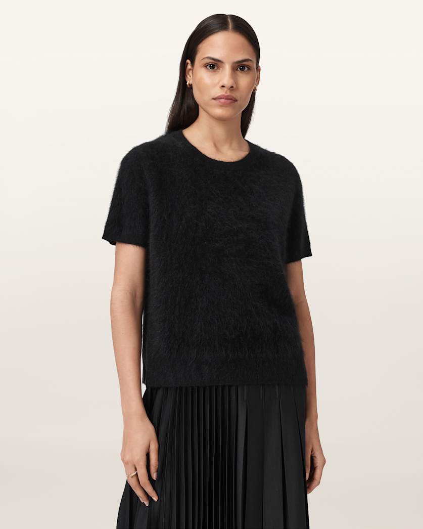 AllSaints Rebel Cashmere T Shirt Women's Black Women's