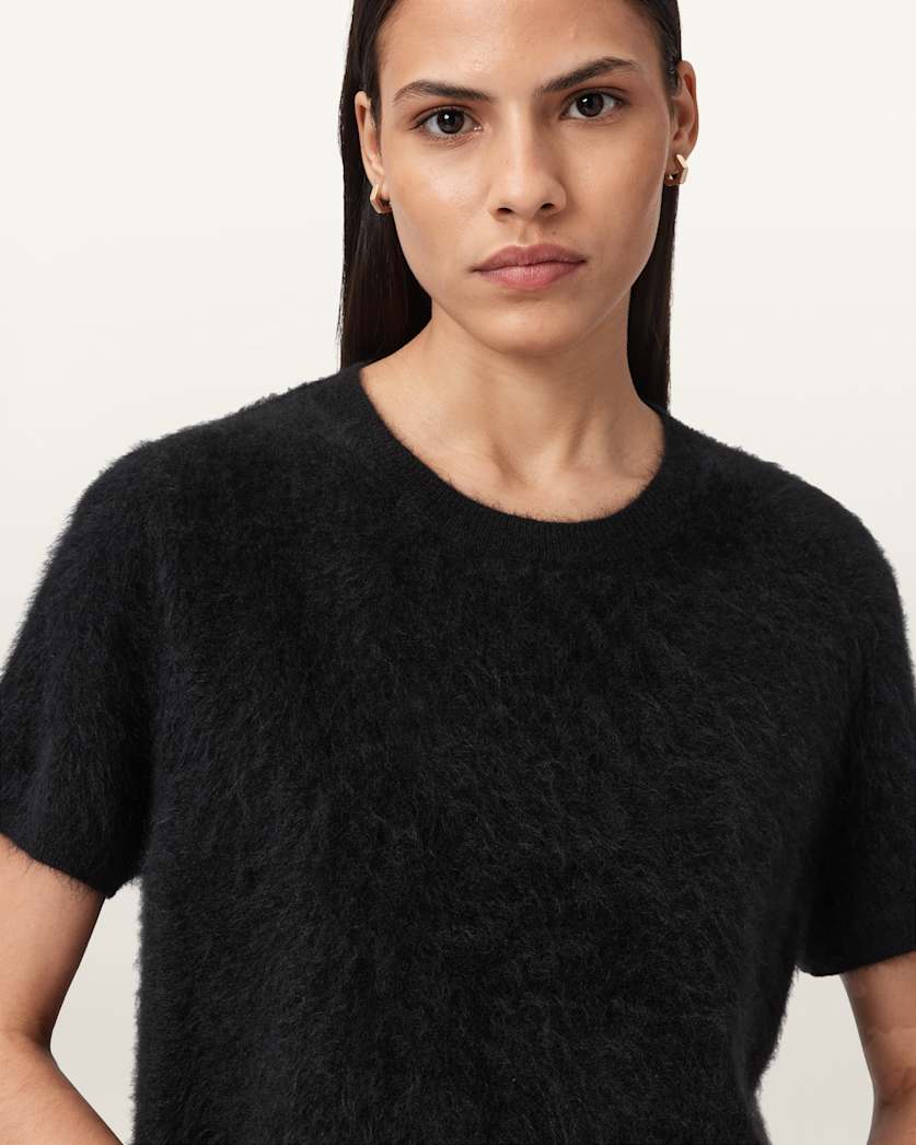 AllSaints Rebel Cashmere T Shirt Women's Black Women's
