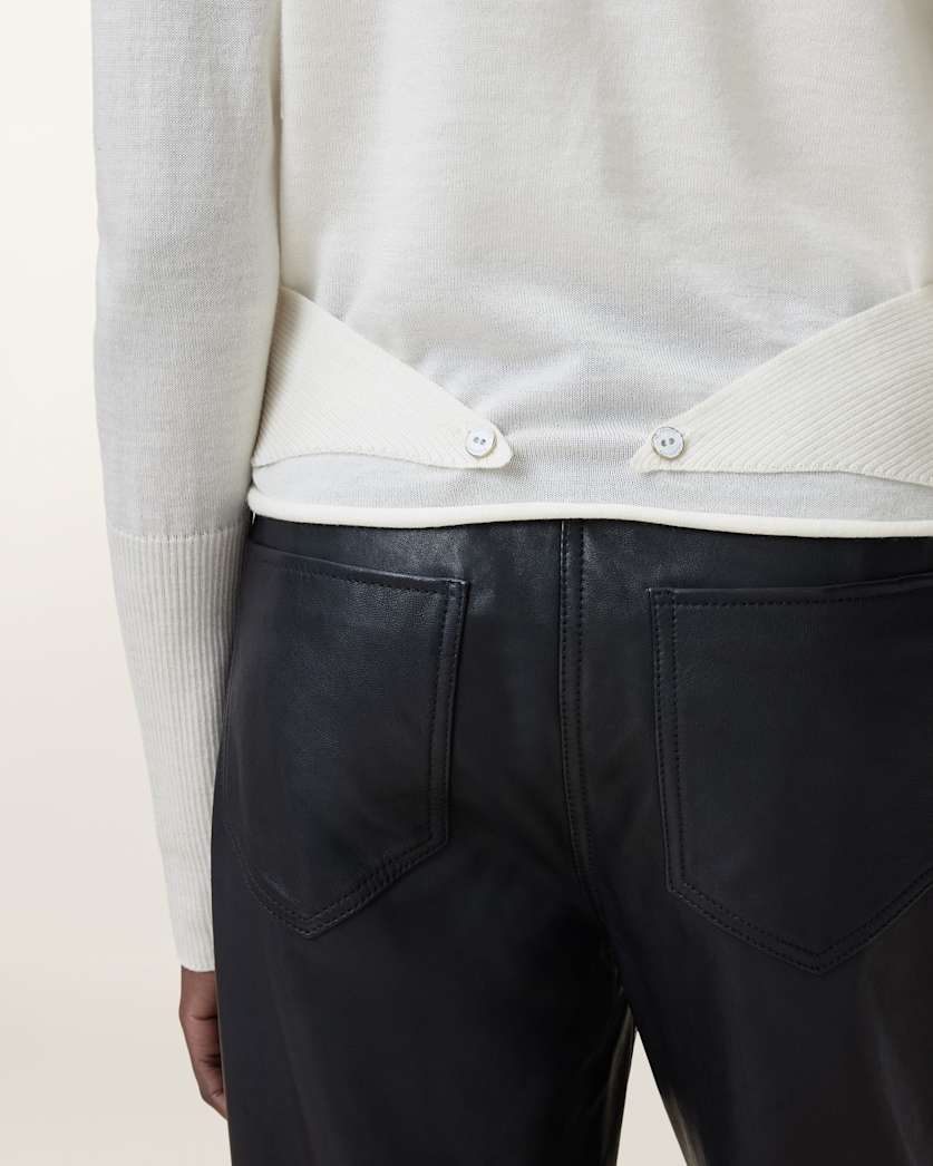 AllSaints Wasson Pirate Lightweight Merino Cardigan Women's Chalk White Women's