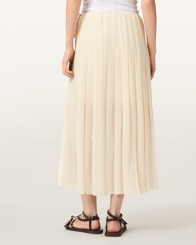 AllSaints Clover Wrap Maxi Skirt Women's Khaki Green Women's